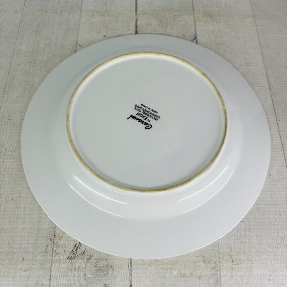 Excel CARAVEL Pink Purple Floral Iris Tulips Black Border Dinner Plates Set of 4 - Picture 3 of 16